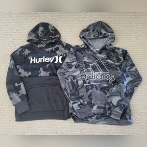 Bundle of boy's sz 10/12 Adidas and Hurley dri-fit hoodies.  Like new